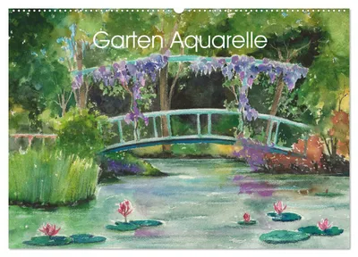 Produktbild von Garten Aquarelle (Wandkalender 2027 DIN A2 quer), CALVENDO Monatskalender