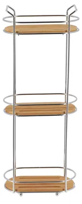 Produktbild von Tendance Badezimmer Organizer - silber - Metall/Holz - 3 Schichten - 62 x 25 x 14 cm - Duschablage