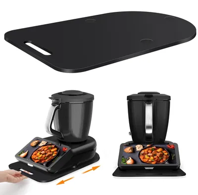 Acryl-Gleitplatte für Thermomix TM7, schwarz, mit Griff