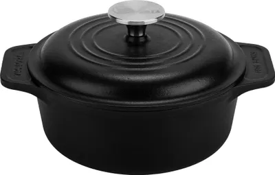 Image de Victoria 34894 Fourneau à induction en fonte émaillée 20cm Pot à pain 1,9L, sans PTFE Noir