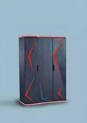 Obrázok produktu pre Čierna šatníková skriňa Nábytok Šatníkové skrine Detská izba drevo 131x60x200