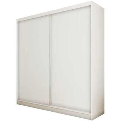 Produktbild von BEAUTYSOFA | Kleiderschrank MARIO 200 cm Weiß – Moderner Schrank ohne Spiegel, mit Schiebetüren, Minimalistisches Design