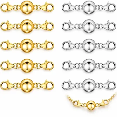 Productafbeelding van Magnetische Sluitingen - 10 Stuks - Voor Kettingen en Armbanden - 35 mm - Zilver- en Goudkleurig