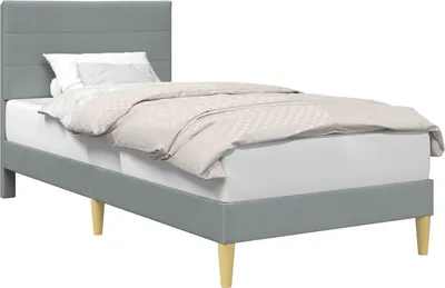 Obrázek produktu pro vidaXL Rám postele s čelem světle šedý 80 x 200 cm látka