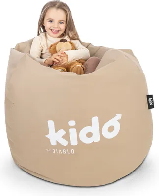 Produktbild von Diablo Kindersitzsack KIDO by Sitzsack mit Füllung Gaming Sessel Beanbag PVC-Beschichtung Wasserabweisend 110 cm x 80 cm x 80 cm (Beige)