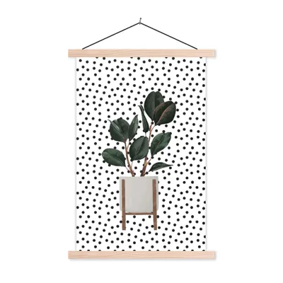 Obrázok produktu pre MuchoWow® Textilný plagát - Izbová rastlina - Kvetináč - Rastliny - 60x90cm - S hnedými lamelami