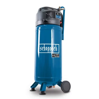 Produktbild von Scheppach Druckluft Kompressor stehend HC51V | 1500W | 10bar | 50L Kessel | Ansaugleistung 220 l/min | ölfrei/wartungsarm | 2x Schlauchkupplung