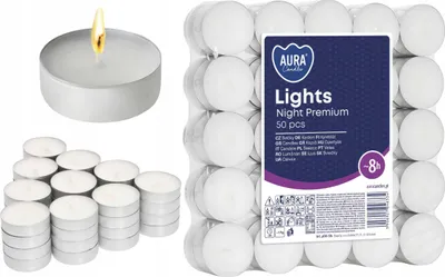 Zdjęcie produktu dla AURA Świece Lights Night Premium 8h 50 szt. pf30-50s