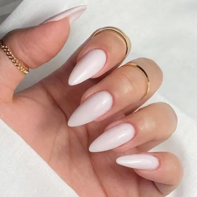 Image de Ongles artificiels adhésifs, forme amande, couleur blanche, gel, boîte de 24 pièces