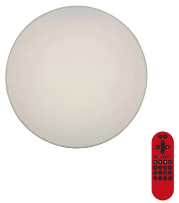 Imagen del producto de Lámpara de techo LED inteligente NCC-Licht, Ø 58 cm, tela blanca, 36W, 3700 lúmenes, ajuste de temperatura de color (CCT), RGB, control remoto, compatible con Google Alexa, conexión WiFi