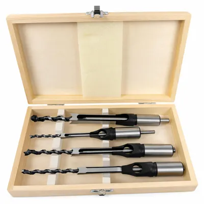 Immagine prodotto di Set-kit 4 punte da trapano quadrate per la lavorazione del legno,per falegnameria, per svasatura fai da te, Gebo Tools