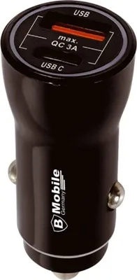 Zdjęcie produktu dla Samochodowy adapter do szybkiego ładowania - 12V z portem USB i USB-C do szybkiego ładowania
