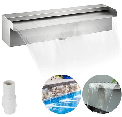 Produktbild von Wasserfallbrunnen, langlebiger Edelstahl, einfache DIY-Installation, Silber