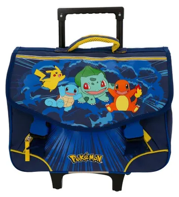 Productafbeelding van Lobbes Pokémon rugtas met trolley, met 2 compartimenten en een voorvak