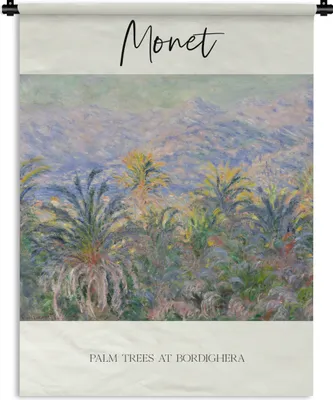 Produktbild von MuchoWow® Wandteppich Wandbehang Monet - Palmen in Bordighera - Kunst 60x80 cm Tapisserie Dekoration Wandtuch - Decke - Wandtücher - Wohne