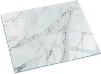Produktbild von Marmormuster mit Aderung – Glasbodenplatte für – Kaminofen – Kaminplatte Glas – Schutzglas – Funkenschutzplatte –Glasbodenplatte Feuerfeste – Hitzeschutzplatte – Bodenschutz aus Glas – 80x60 cm