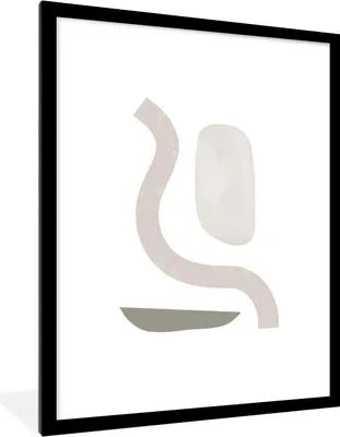 Produktbild von MuchoWow® Gerahmtes Poster Pastell - Minimalismus - Gestaltung 60x80 cm - Poster mit Schwarzem Bilderrahmen Wandposter Rahmen Foto Bilder - Wohnzimmer - Dekorationen - Prämie