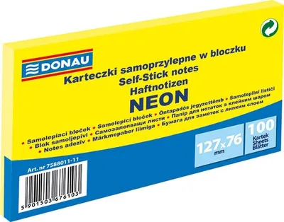 Obrázek produktu pro Samolepicí bloček 127 x 76 mm - neonově žlutý 100 listů