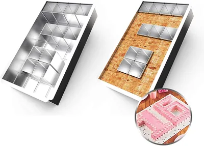 Produktbild von Backformen Alphabet Und Zahlen, 12-teilig, Verstellbare Antihaft-Aluminium-Formen, Für Geburtstag Hochzeit Taufe