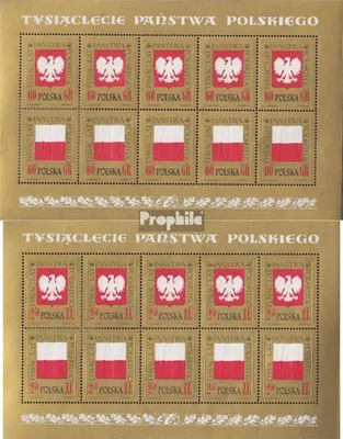 Produktbild von Briefmarken Polen 1966 Mi 1689-1692 Kleinbogen (kompl.Ausg.) postfrisch 1000 Jahre Polen
