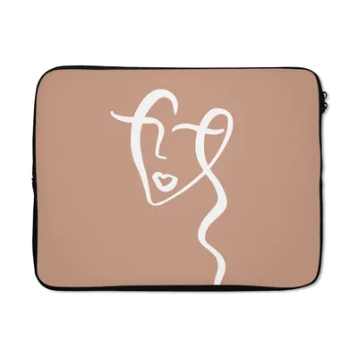 Produktbild von MuchoWow® Laptop Hülle 15 Zoll Frau - Gesicht - Abstrakt Laptoptasche - Laptoptasche - Sleeve - Rundum-Schutz