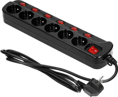 Obrázek produktu pro Prodlužovací kabel ORNO OR-AE-13162/B/1,5M, 6x zásuvka s vypínači, černá, 1,5m