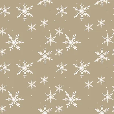 Image de Serviettes en papier 33 x 33 cm, flocons de neige blancs, 20 pièces, beige