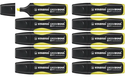 Produktbild von STABILO Umweltfreundlicher Textmarker - GREEN BOSS - 10er Pack - gelb
