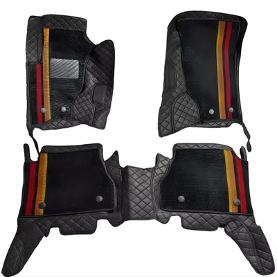 Produktbild von Auto Fußmatten Set Kunstleder – 5-Sitzer 2002–2008 – Vollständige Abdeckung Wasserdicht Schwarz Premium Automatten