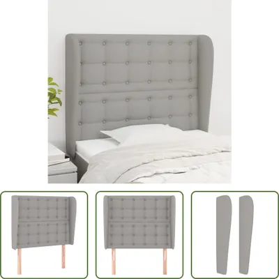 Produktbild von The Living Store Kopfteil mit Ohren Hellgrau 93x23x118/128 cm Stoff