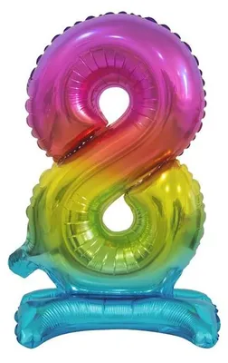 Produktbild von Balon foliowy cyfra 8 stojący kolorowy 74 cm
