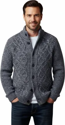Productafbeelding van Hopenlife heren trui, grijze en blauwe kleur, model Eustache, maat S