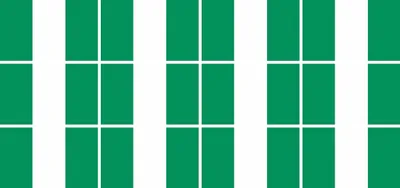 Produktbild von Mini Aufkleber Set - Pack glatt - 50x31mm - selbstklebender Sticker - Nigeria - Flagge / Banner / Standarte fürs Auto, Büro, zu Hause und die Schule - 12 Stück