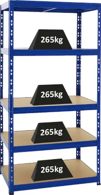 Produktbild von Schwerlastregal Tiger | HxBxT 180x90x60 cm | Fachlast 265kg | Blau