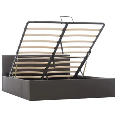 Produktbild von vidaXL Bett mit Bettkasten Hydraulisch Grau Kunstleder 140x200 cm -  Betten & Bettgestelle