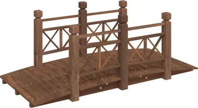 Zdjęcie produktu dla vidaXL Mostek ogrodowy z poręczą 150x67x56 cm z litego drewna świerkowego