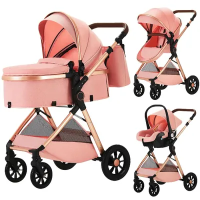 Produktbild von Babywagen, Hochlandschaft, Verstellbarer Griff, Rosa