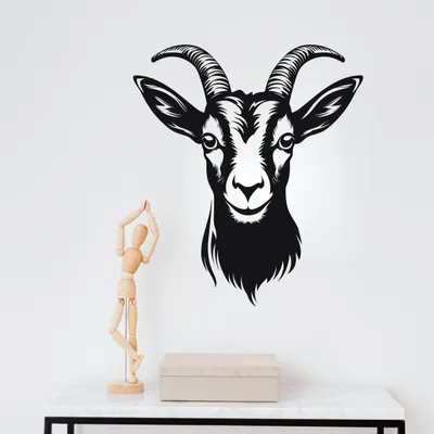 Ziegenmotiv als Vinyl-Wandtattoo – Decords Wandtattoo, Produktansicht 1