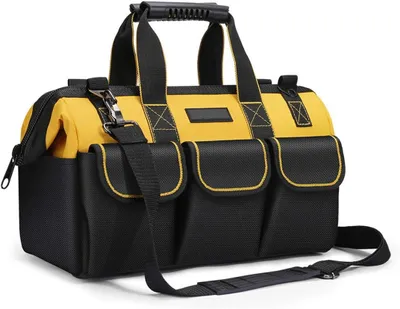 Produktbild von Werkzeugtasche 43x17x25 cm, verstellbarer Schultergurt, 11 Fächer, für Werkzeugaufbewahrung