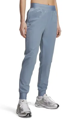 Immagine prodotto di Pantaloni sportivi Under Armour Ua Rival, modello a vita alta, tessuto tecnico, colore blu, taglia M