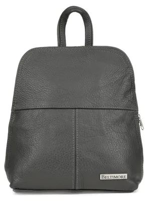Produktbild von Kleiner Damen City-Rucksack 021 aus Echtem Leder Anthrazit, 25x9,5x28 cm