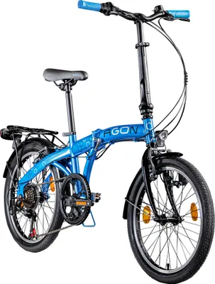 Produktbild von Agon Parklane Klapprad für Damen und Herren 150 - 185 cm 6 Gang Fahrrad Faltrad StVZO blau