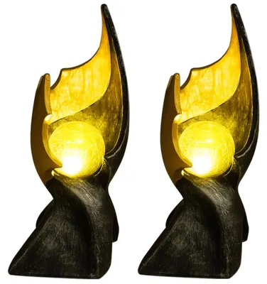 Produktbild von 2x LED Solarleuchte, Flammen-Optik, Feuer-Effekt, Glas, H 36 cm