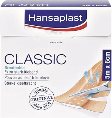 Produktbild von Hansaplast 48689-00001, 500 x 6 cm, Rechteckig, Beige, CE, 1 Stück(e)