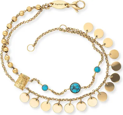 Produktbild von Engelsrufer ERBS-TREE-ZI-G Damen Armband Edelstahl Gold Türkis 18 cm