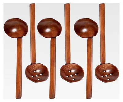 Produktbild von 6 Stück Holzlöffel mit langem Griff