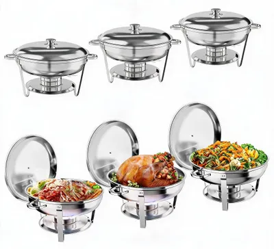 Produktbild von Chafing Dish 6 tlg Set 5L Warmhaltebeh?lter Edelstahl Buffet