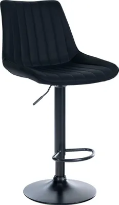 Produktbild von CLP Barhocker Toni Kunstleder drehbar und stufenlos höhenverstellbar | Farbe schwarz Gestell Farbe schwarz