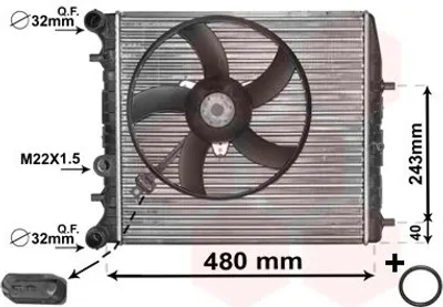 Produktbild von Van Wezel Wasserkühler für Seat Cordoba Ibiza Toledo Skoda Fabia VW Polo Fox