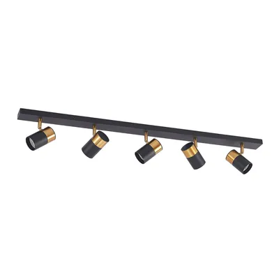 Produktbild von Arcchio Deckenstrahler Evaro, schwarz/gold, 5-flg., GU10